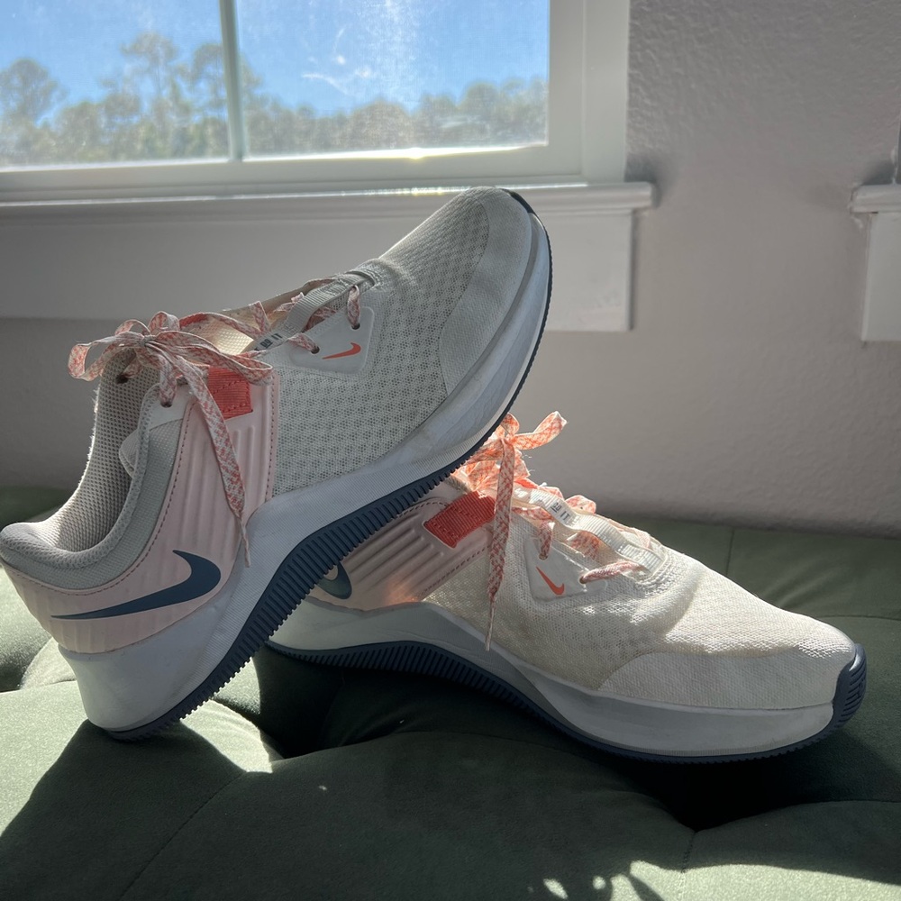 Nike White and Pink Running Shoes